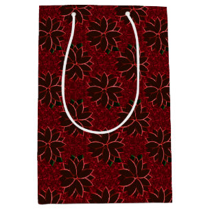 Metal Poinsettia Flowers-6-Red-GIFT BAG M