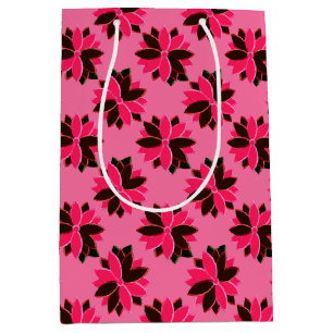 Metal Poinsettia Flowers-9-Pink-Red-GIFT BAG M