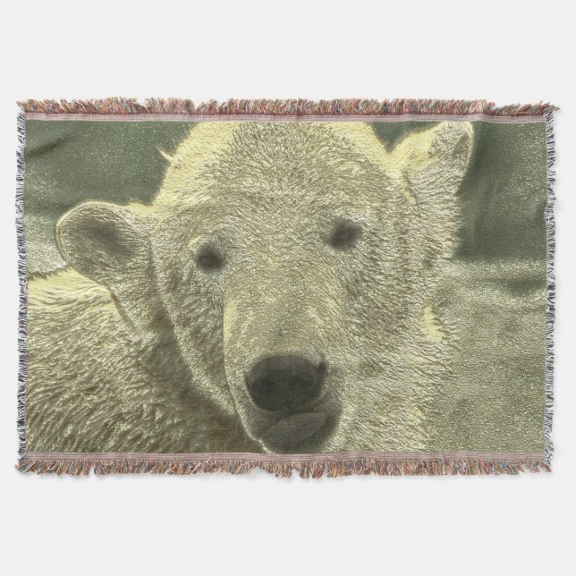 metal polar bear throw blanket (Front)