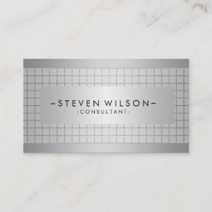 Metal Professional Modern Elegant Black Business Card