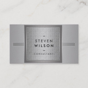 Metal Professional Modern Elegant Black Business Card