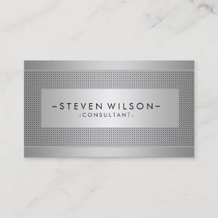 Metal Professional Modern Elegant Black Business Card