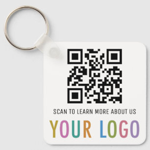 Metal QR Code Keychain Custom Business Logo Square