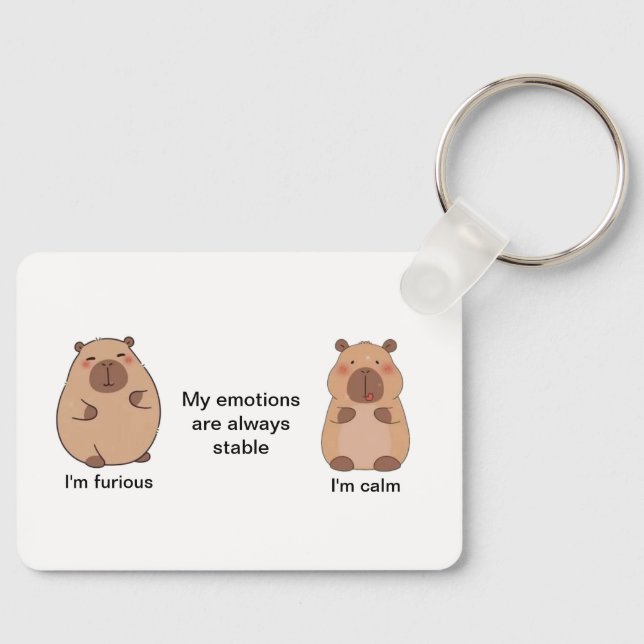 Metal Rectangle Keychain with bear car (Front)