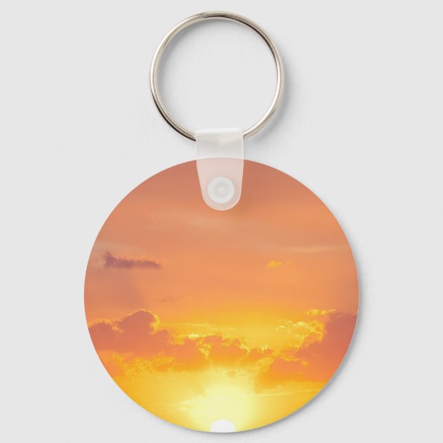 Metal ring keychain sunset and cloud (Front)