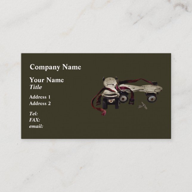 Metal Roller Skates With Key Business Card (Front)