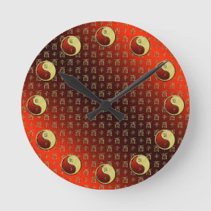 Metal Rooster Round Clock