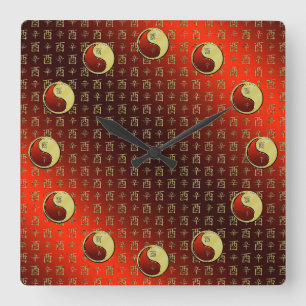 Metal Rooster Square Wall Clock