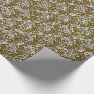 Metal Roses-01-Silver Gold-Gift Wrapping Paper