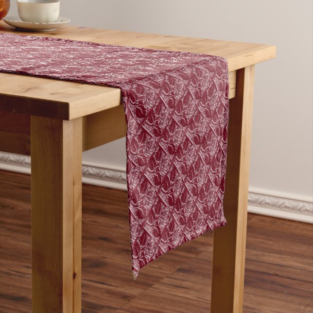 METAL ROSES 16-WINE-TABLE RUNNER 14x72in (In Situ)
