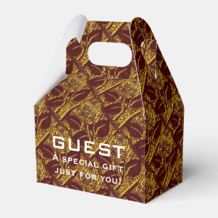 Metal Roses-20-Red Gold-Gable Party Favour Box