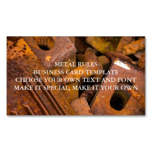 METAL RULES MAGNETIC BUSINESS CARD TEMPLATE