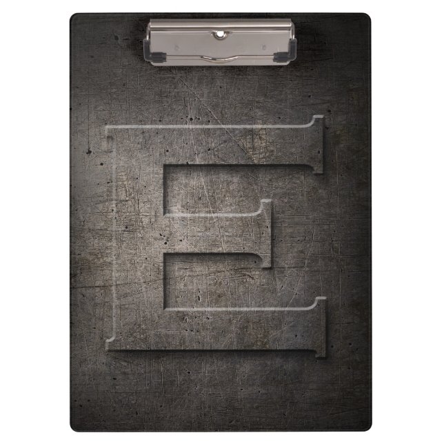 Metal Rustic E Monogram Clipboard (Front)