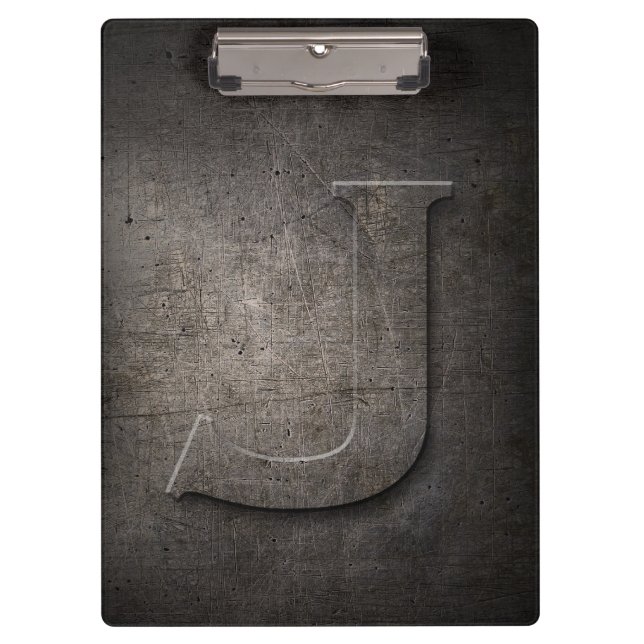 Metal Rustic J Monogram Clipboard (Front)