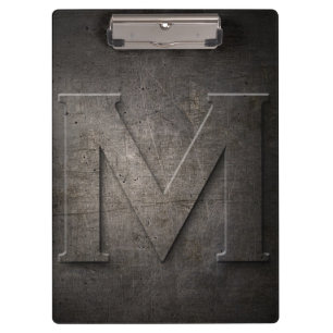 Metal Rustic M Monogram Clipboard