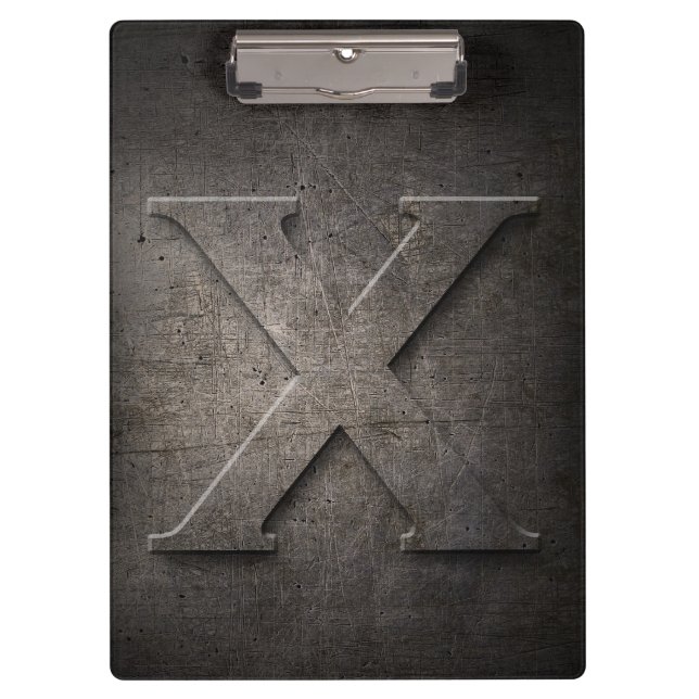 Metal Rustic X Monogram Clipboard (Front)