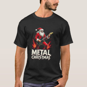 Metal Santa Claus Christmas Rock Roll Xmas Guitar T-Shirt