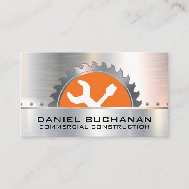 Metal Saw | Hardware Tools | Construction Business Card (Front)