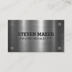 Metal Screws Metallic Aluminium Business Card
