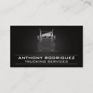 Metal Semi Truck Driver Logistics Business Ca Business Card
