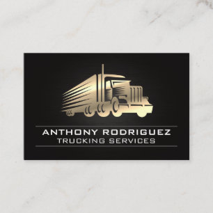 Metal Semi Truck Driver Logistics Deliveries Business Card