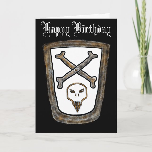 Metal Shield Birthday Card (Front)