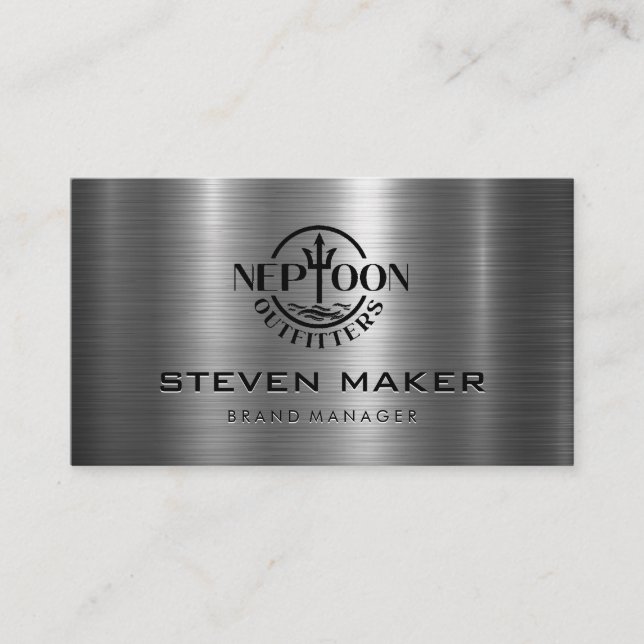Metal Shine Background Business Card (Front)
