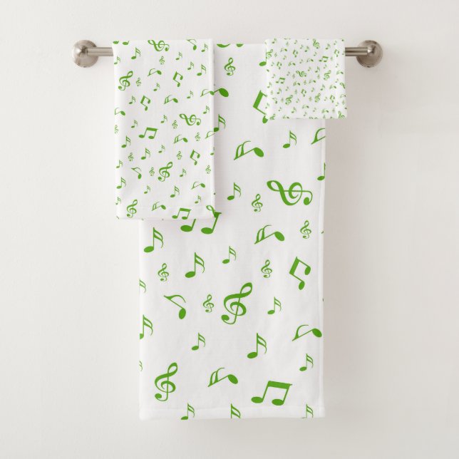 metal, shiny, pattern, music, note, elegan bath towel set (Insitu)