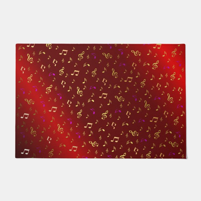 metal, shiny, pattern, music, note, elegant, doormat (Front)