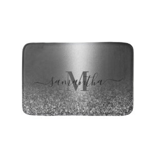 Metal Silver Glitter Bath Mat