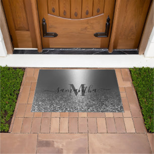 Metal Silver Glitter Doormat