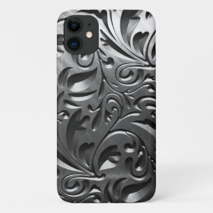 Metal silver metallic engraved abstract steel Case-Mate iPhone case