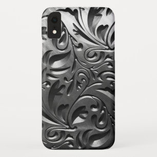 Metal silver metallic engraved abstract steel Case-Mate iPhone case