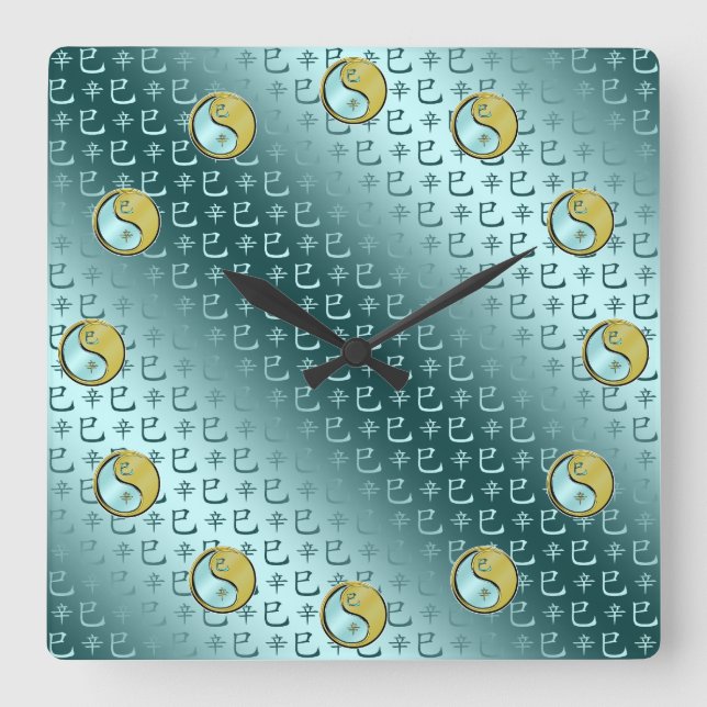 Metal Snake Square Wall Clock (Front)