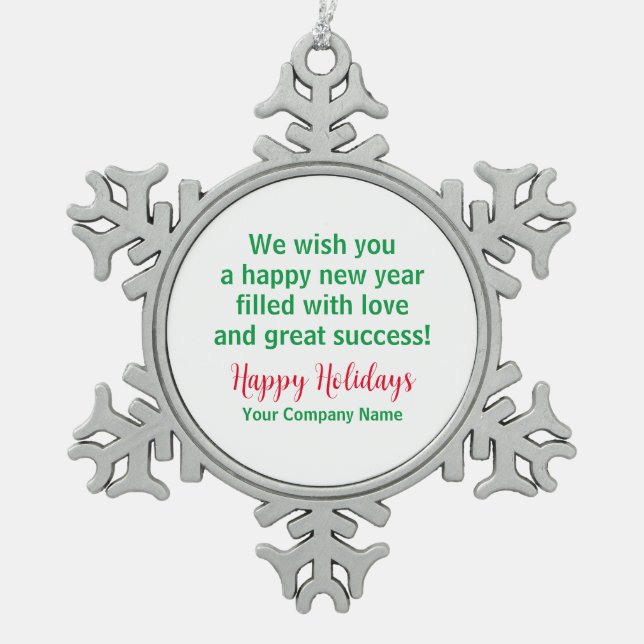 Metal Snowflake Christmas Ornament Personalised  (Front)