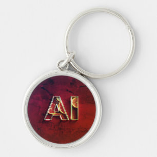 Metal Square Keychain, 2.25" x 2.25"Elegant Metal Key Ring
