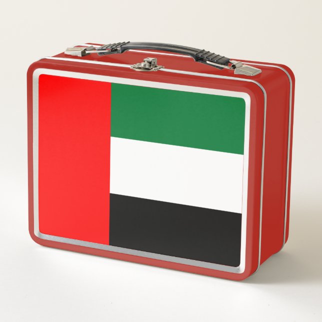 Metal Stainless Lunchbox - flag of UAE (Front)
