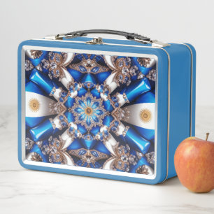 Metal Stainless Lunchbox with Argentinian Colours