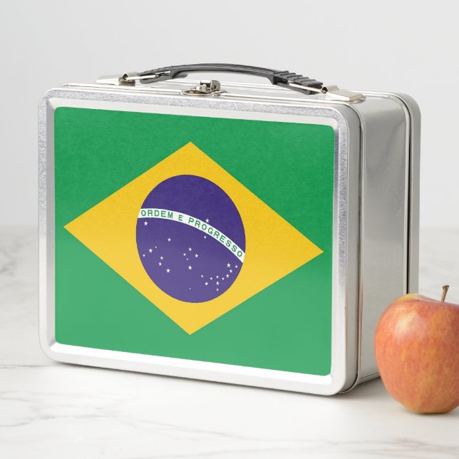 Metal Stainless Lunchbox with Brazil flag (In Situ)