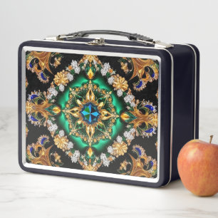Metal Stainless Lunchbox with Brazilian Colours