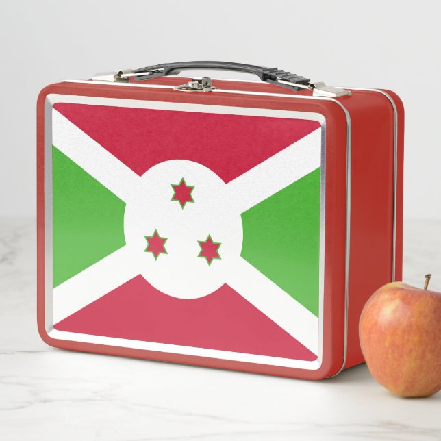 Metal Stainless Lunchbox with Burundi flag (In Situ)