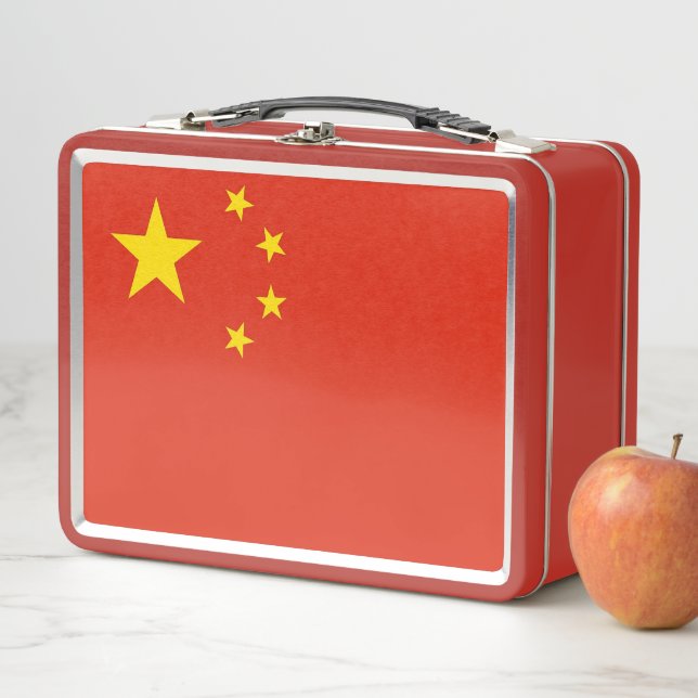 Metal Stainless Lunchbox with China flag (In Situ)