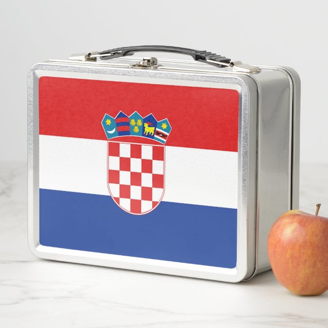 Metal Stainless Lunchbox with Croatia flag (In Situ)