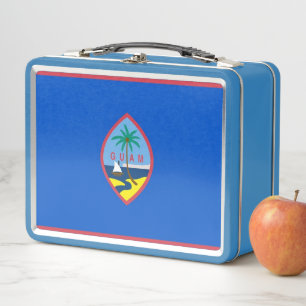 Metal Stainless Lunchbox with flag of Guam