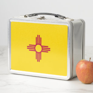 Metal Stainless Lunchbox with flag of New Mexico