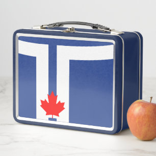 Metal Stainless Lunchbox with flag of Toronto