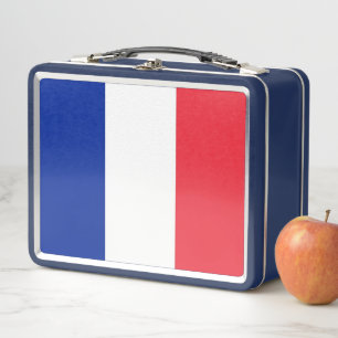 Metal Stainless Lunchbox with France flag