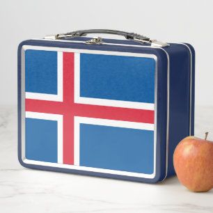 Metal Stainless Lunchbox with Iceland flag