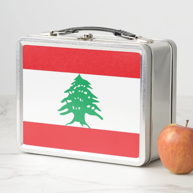 Metal Stainless Lunchbox with Lebanon flag (In Situ)
