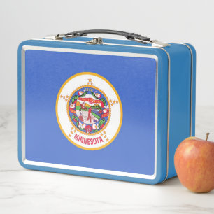 Metal Stainless Lunchbox with Minnesota flag